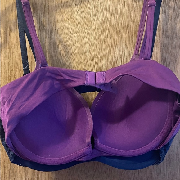 Victoria's Secret Satin and Lace Bra Set - Purple and Midnight/Navy Blue - Picture 4 of 6